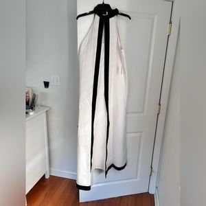 STAUD SIZE L maxi white with black trim dress